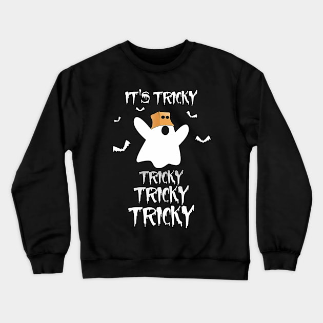 Halloween Ghost Tricky Crewneck Sweatshirt by Tatjana  Horvatić